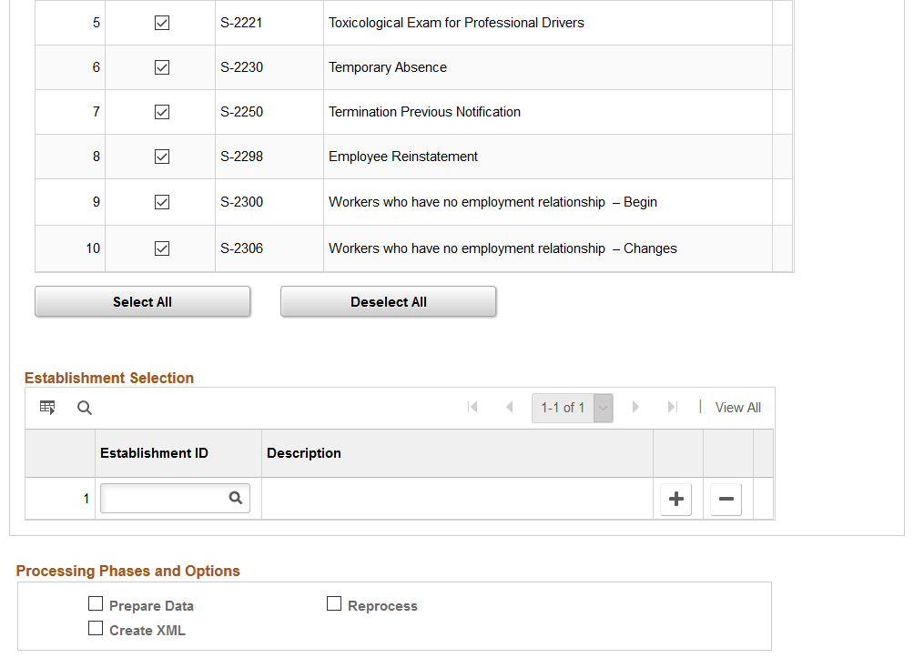 eSocial Non Periodic Event page (2 of 2)