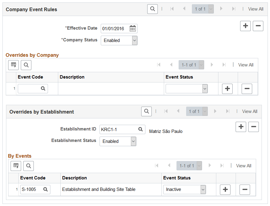 Company Parameters page (2 of 2)