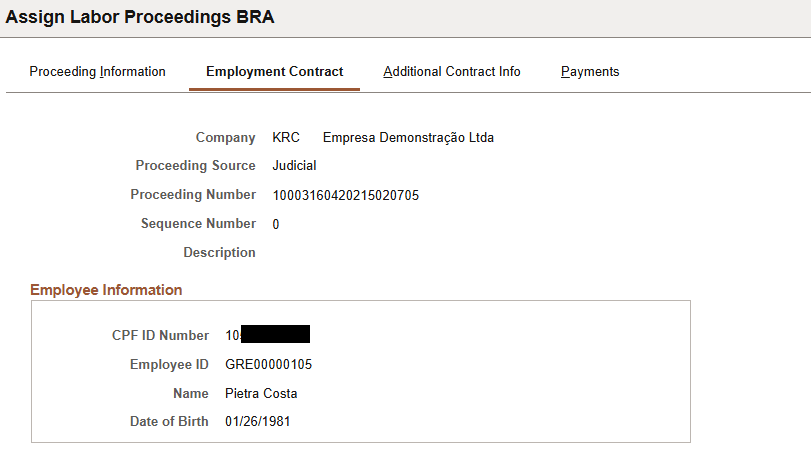 Employment Contract page (1 of 2)