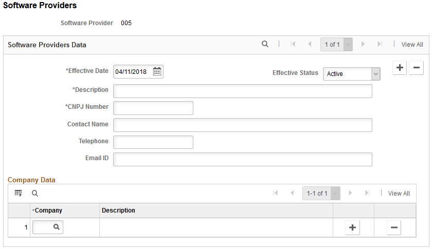 Software Providers page