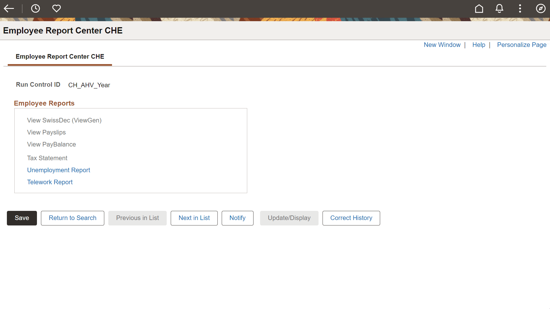 Employee Report Centre CHE