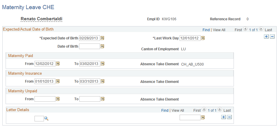 Maternity Leave CHE page