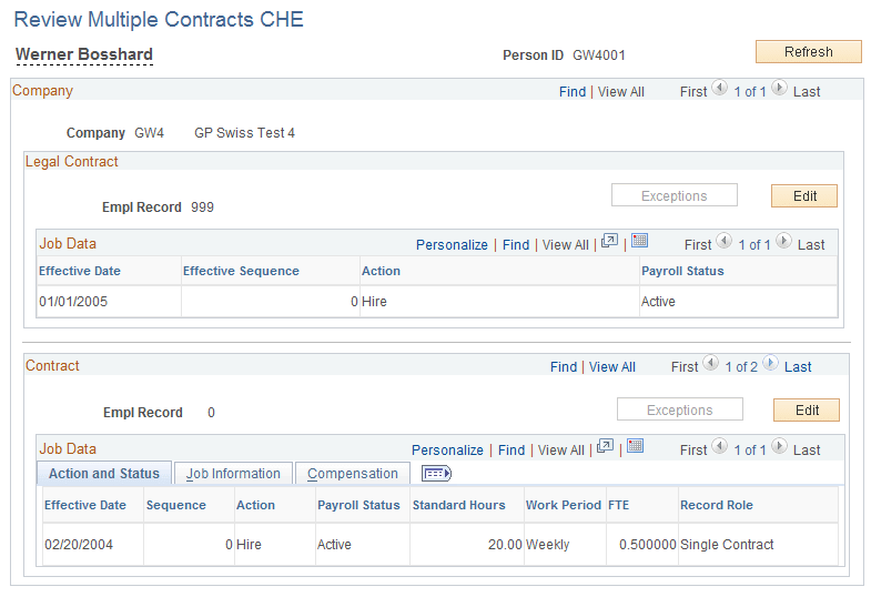 Review Multiple Contracts CHE page