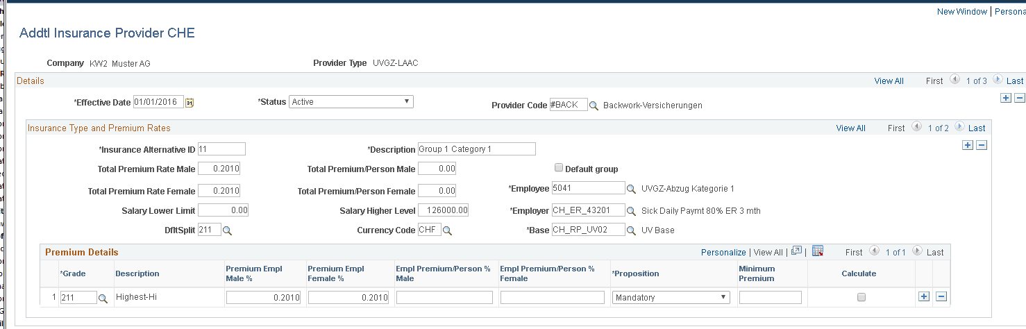 Addtl Insurance Provider CHE page