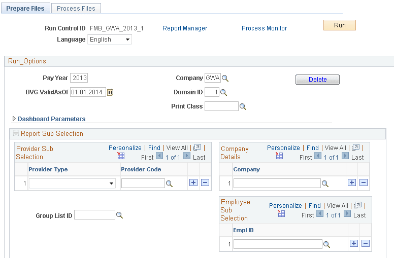 Prepare Files Page (1 of 2)