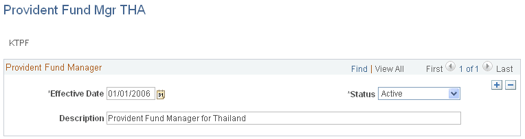 Provident Fund Mgr THA (provident fund manager) page