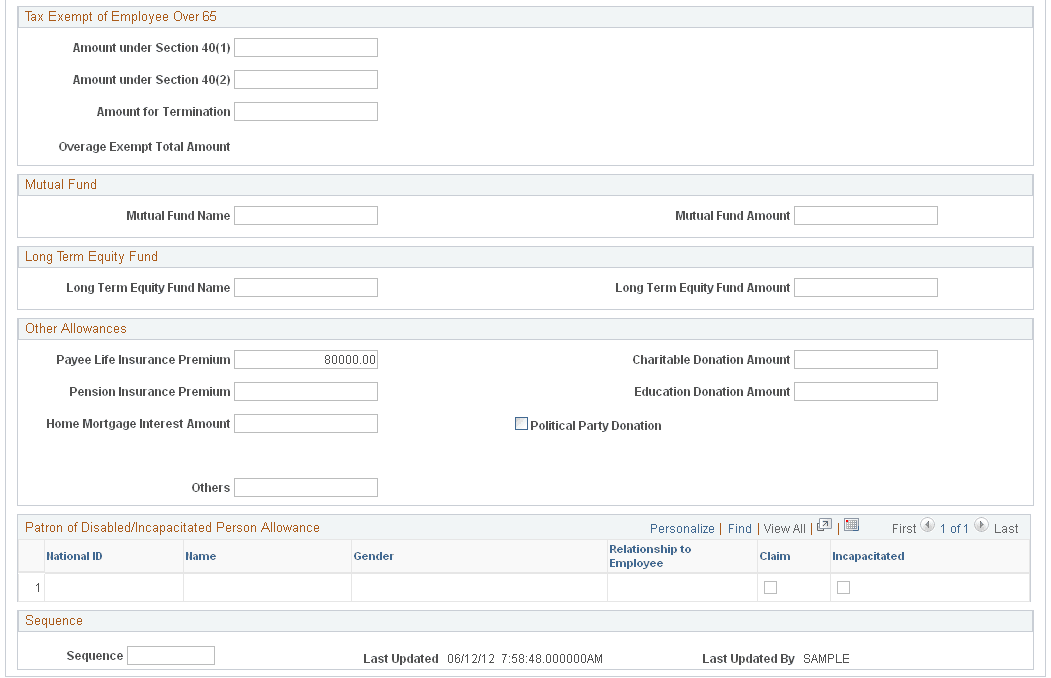 Tax Allowance Declaration THA page (2 of 2)