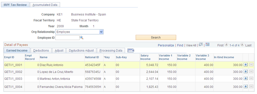 IRPF Tax Review page