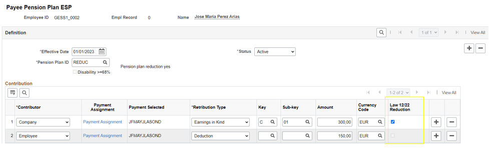 Payee Pension Plan ESP page
