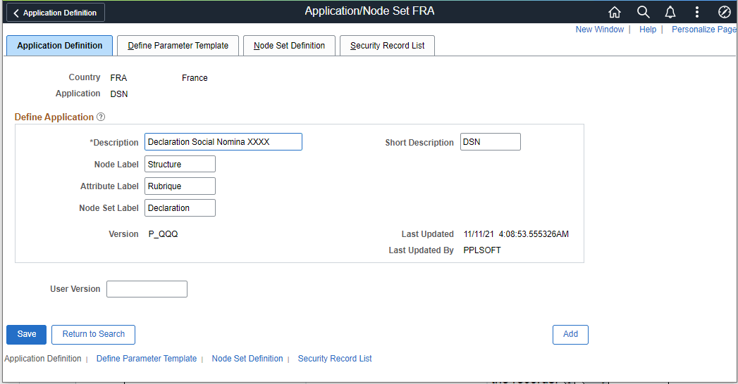 Application Node Set FRA Page