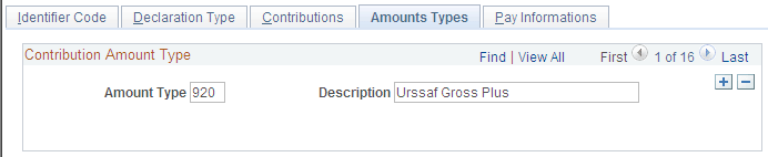 DUCS Parameters FRA - Amounts Types page