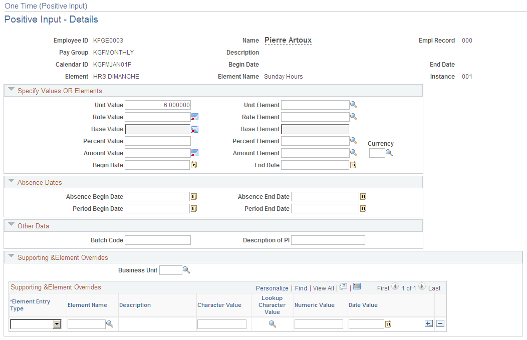 Positive Input - Details page