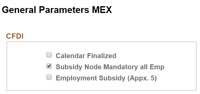 General Parameters Mex page