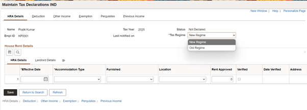 Maintain Tax Declaration3