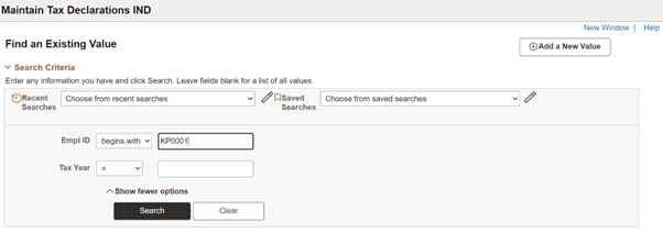 Maintain Tax Declaration1