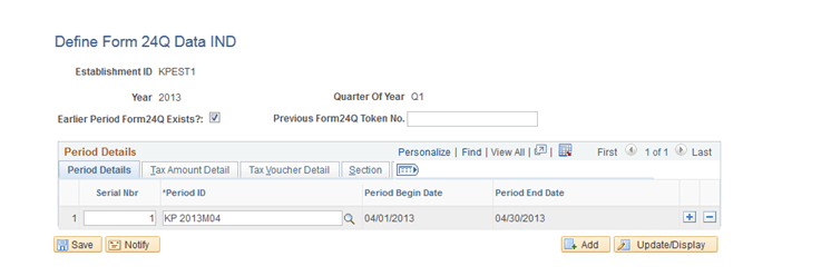 Define Form 24Q Data IND page