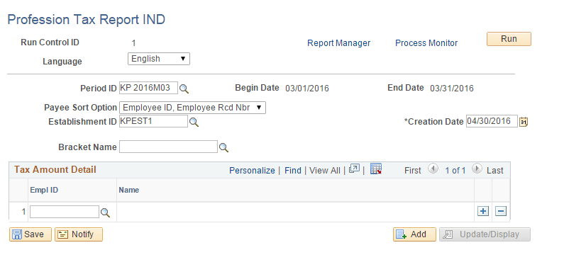 Professional Tax Report IND