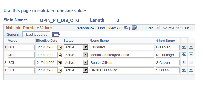Translate Values Page
