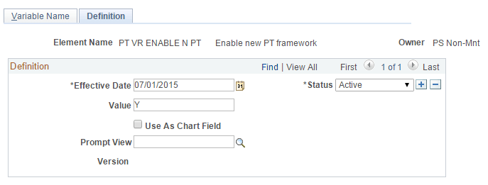 Variables-Definition page