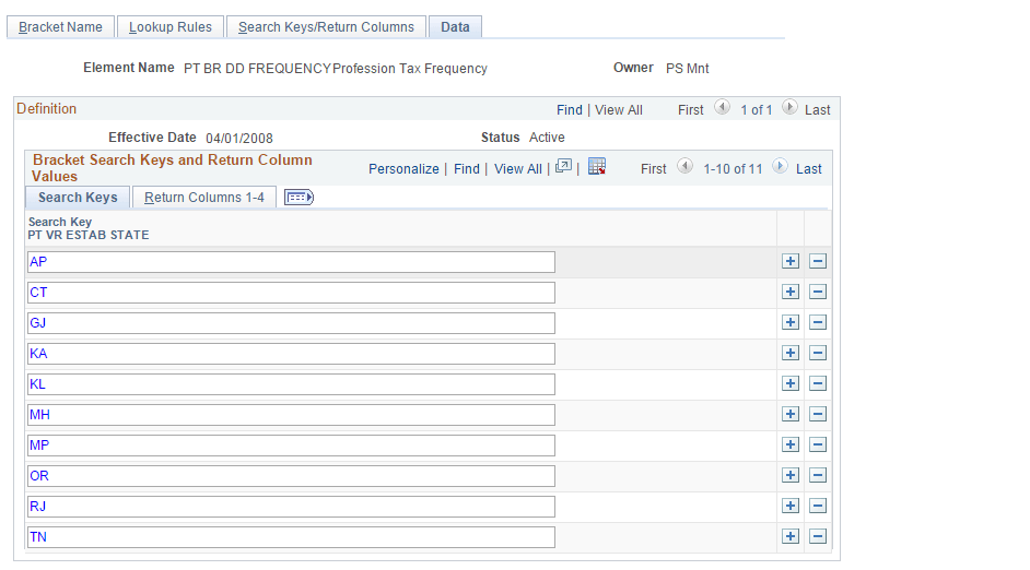 Brackets - Data Page_Search Keys tab