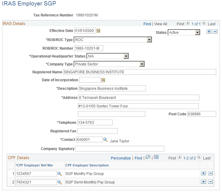 IRAS Employer SGP page
