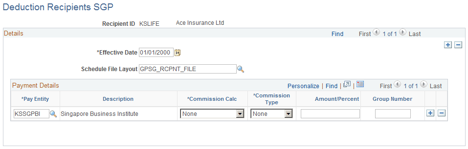 Deduction Recipients SGP page