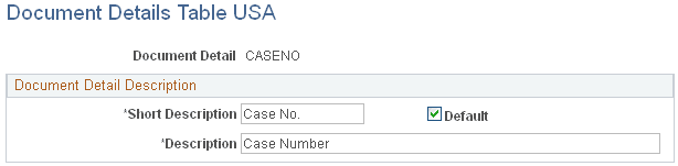Document Details Table USA page
