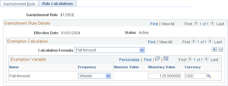 Rule Calculations page