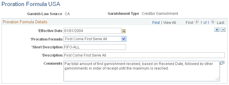 Proration Formula USA page