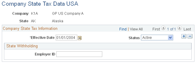 Company State Tax Data USA page