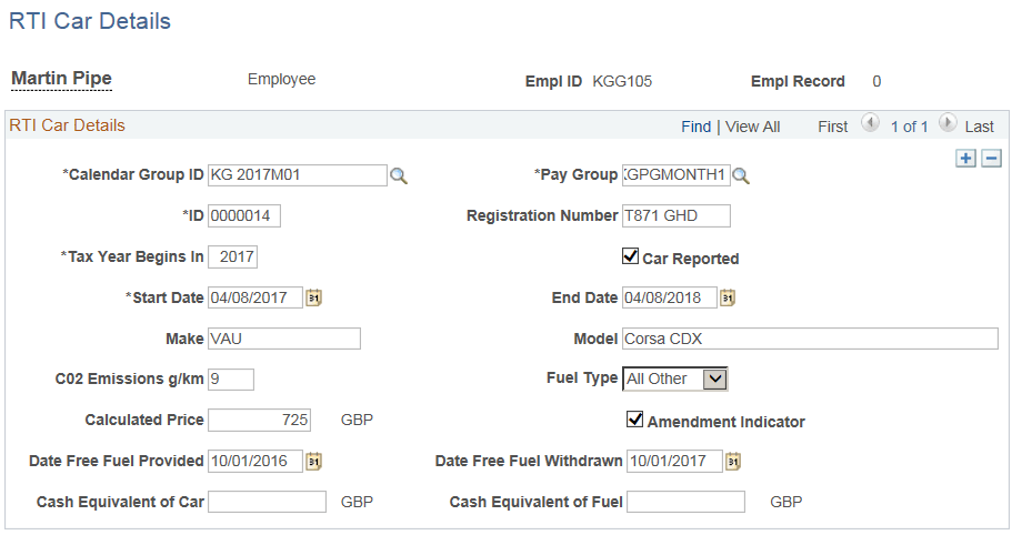 RTI Car Details GBR Page