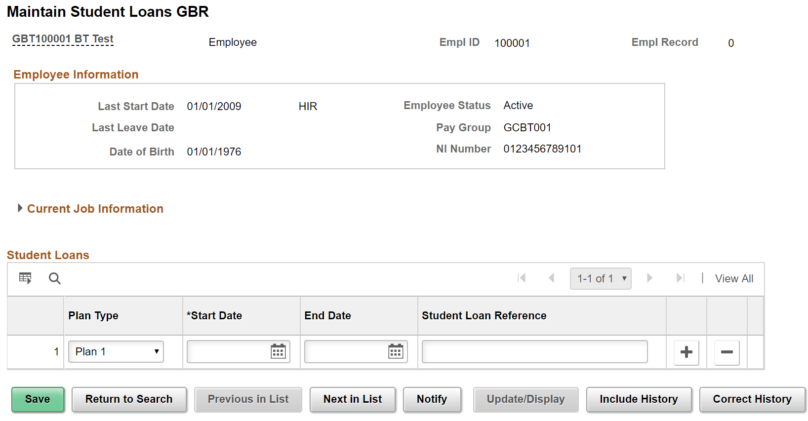 Maintain Student Loans GBR page