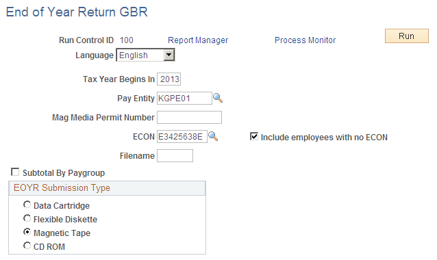 End of Year Return GBR page