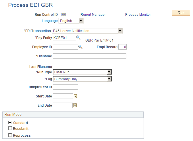 Process EDI GBR page