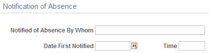 Notification of Absence page