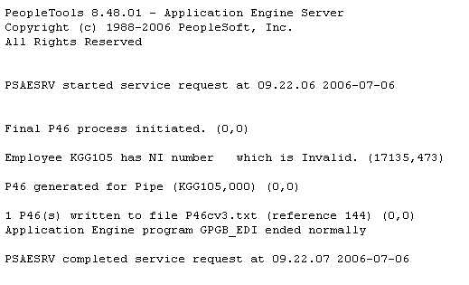 Example EDI View Log/Trace