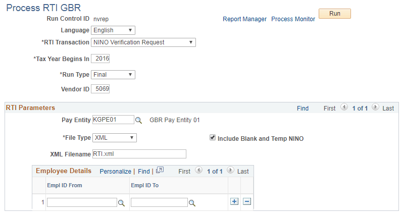 Process RTI GBR page for NVREQ