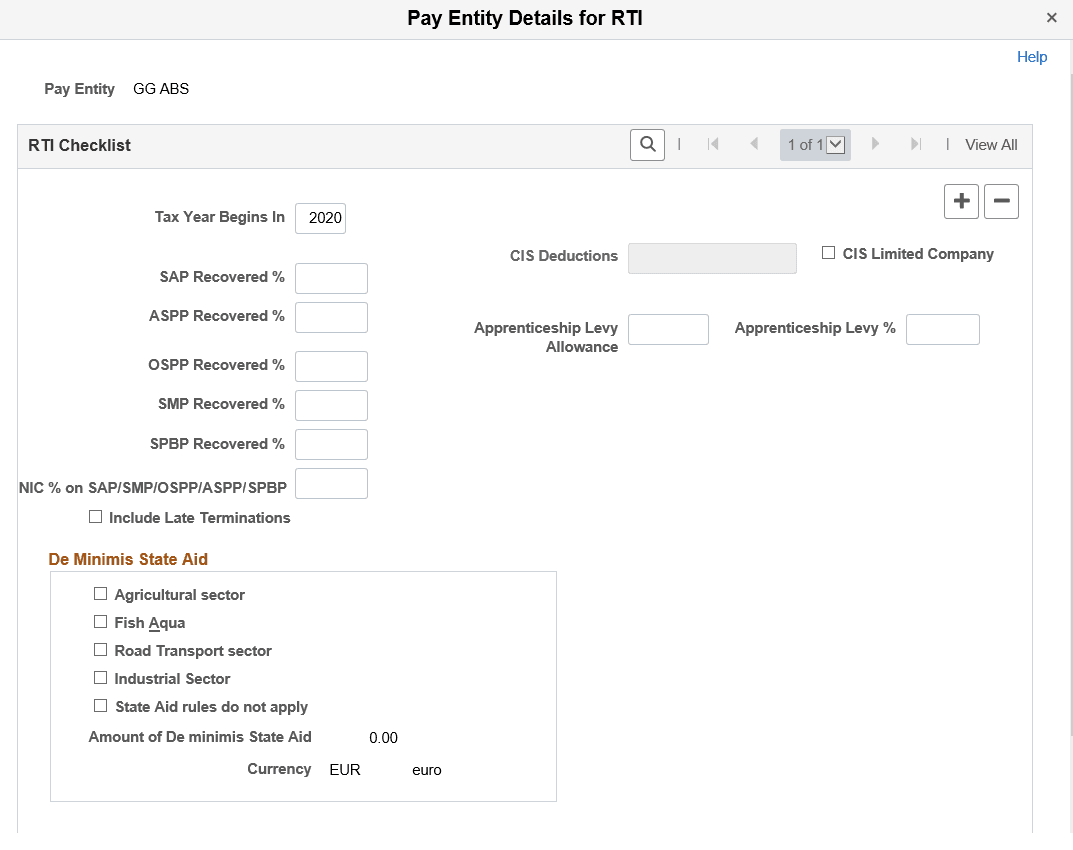 Pay Entity Details RTI page