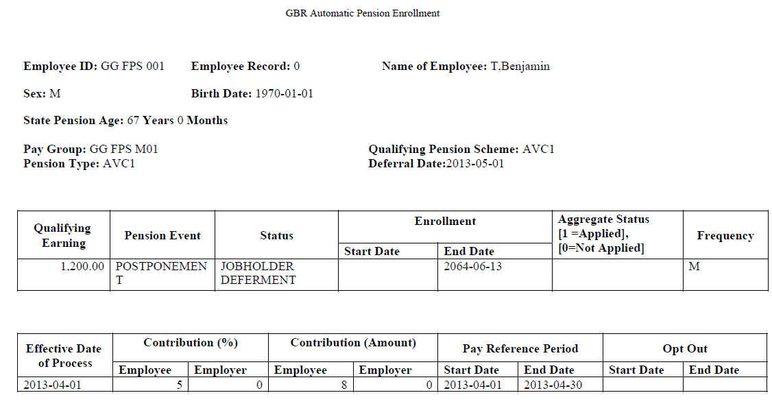 GBR Automatic Pension Enrollment report sample