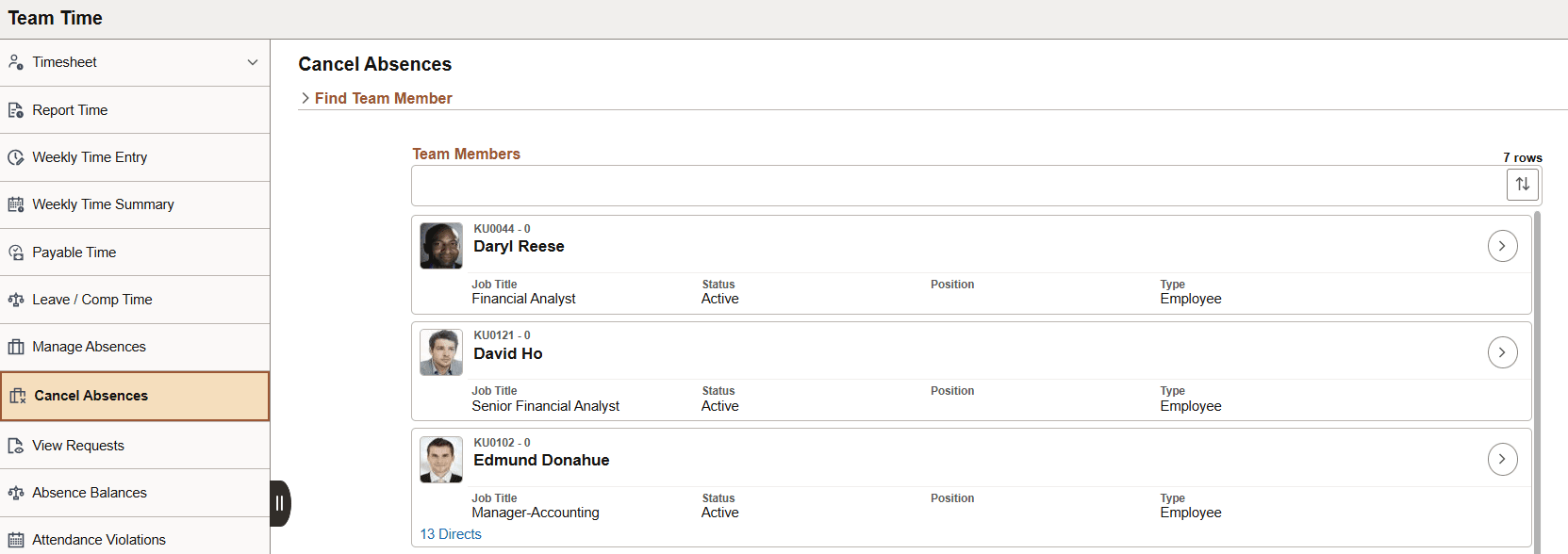 Manager_Cancel Absences_Find Member