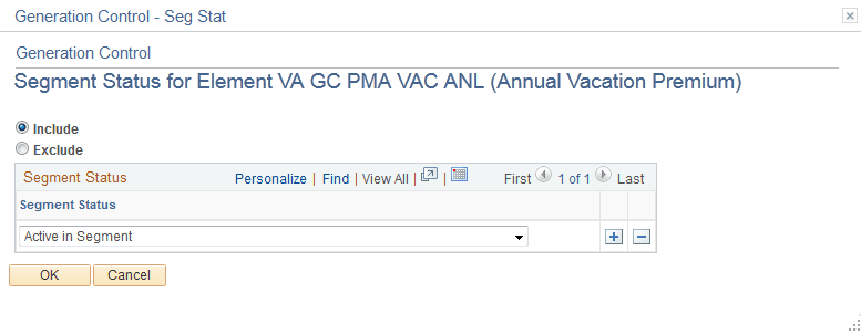 <>Segment Status for Element <name> page