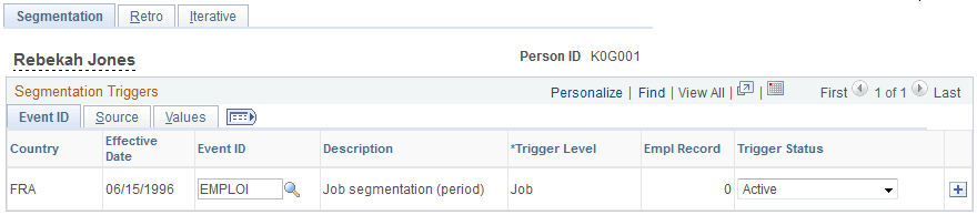 Segmentation page - Event ID tab