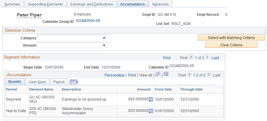 Administration Results - Accumulators page