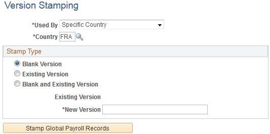 Version Stamping page