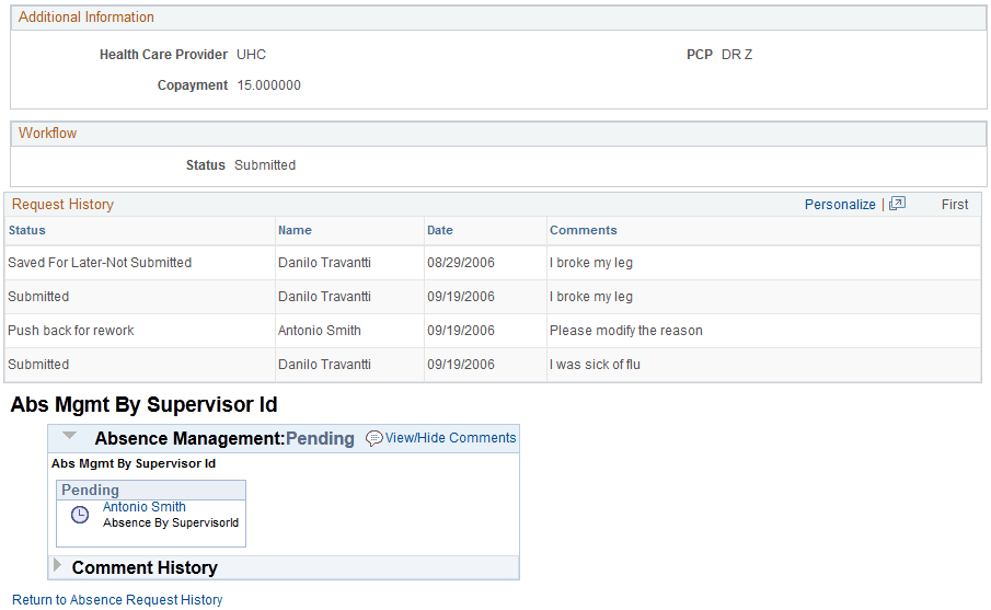 Request Details page (page 2 of 2)