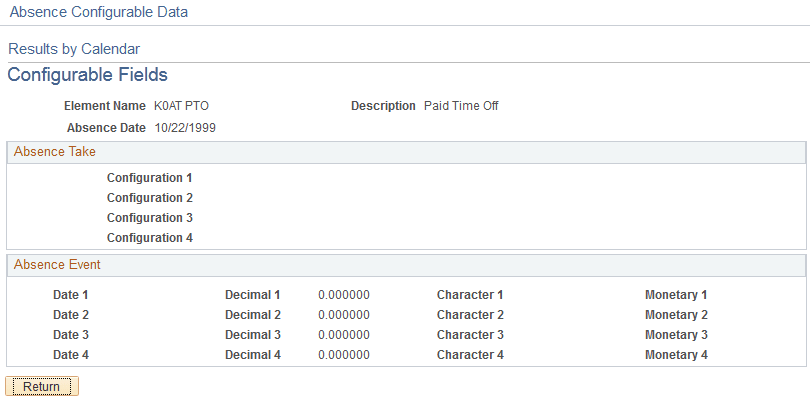 Configurable Fields page