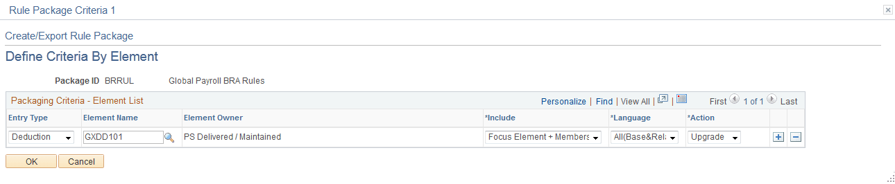 Define Criteria By Element