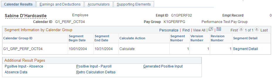 Results by Calendar - Calendar Results page