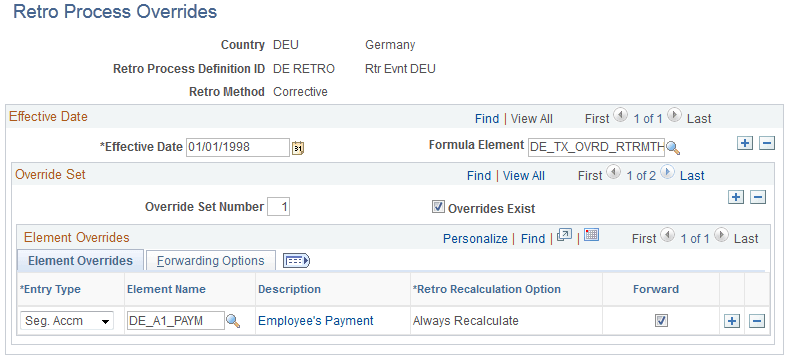 Retro Process Overrides