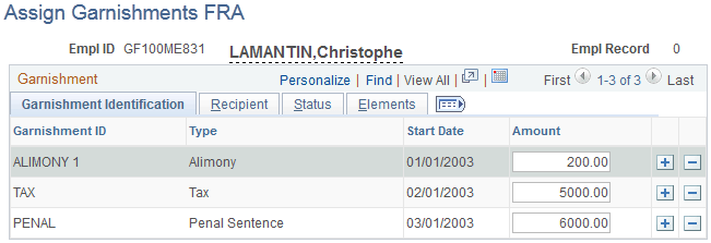 Example of a user defined alternate page